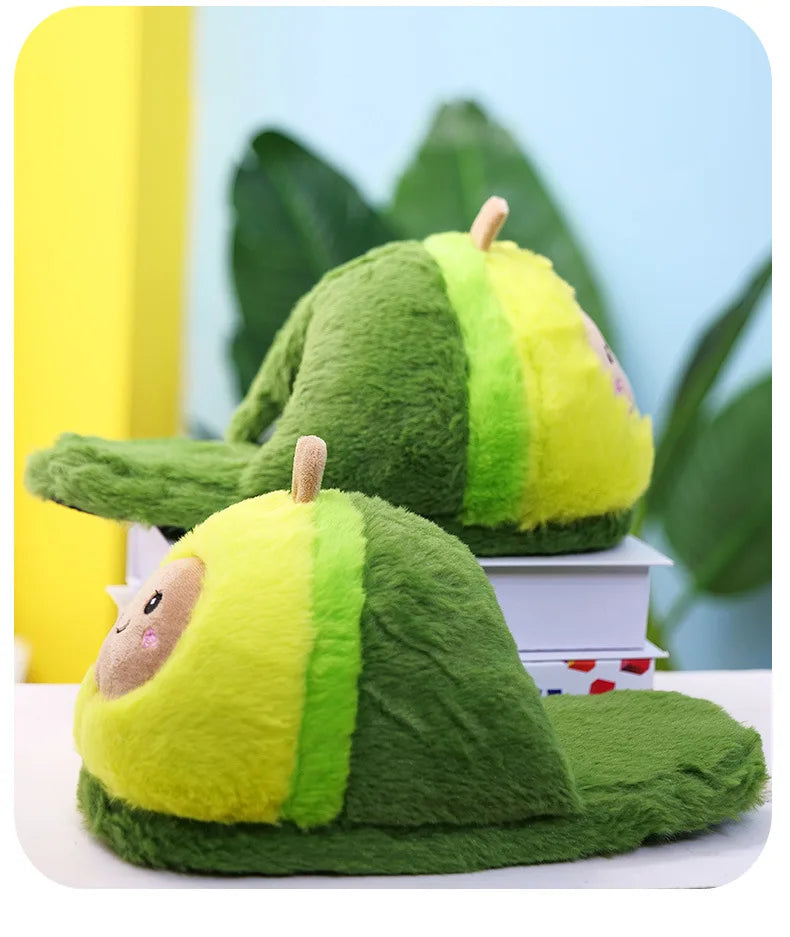 Cute avocado cotton slippers