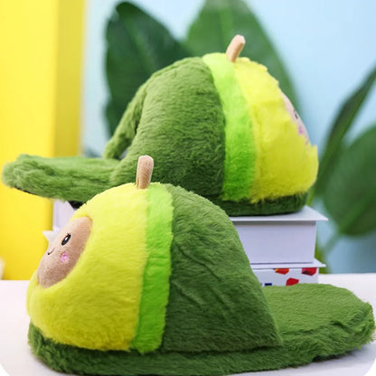 Cute avocado cotton slippers