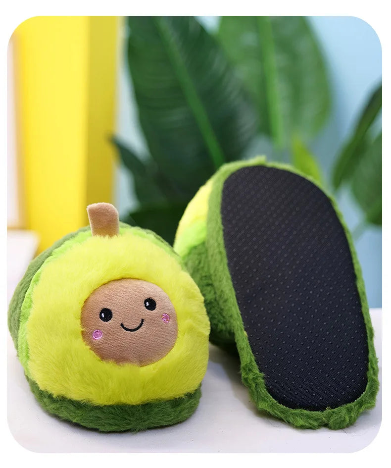 Cute avocado cotton slippers