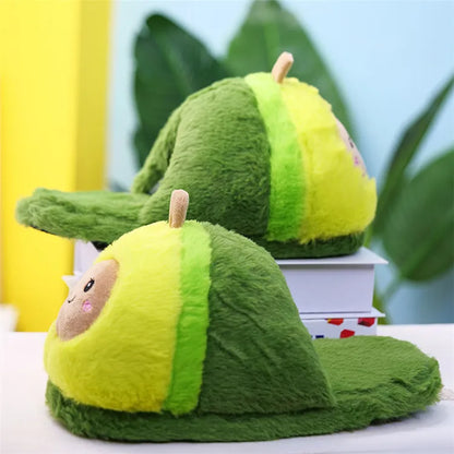 Cute avocado cotton slippers