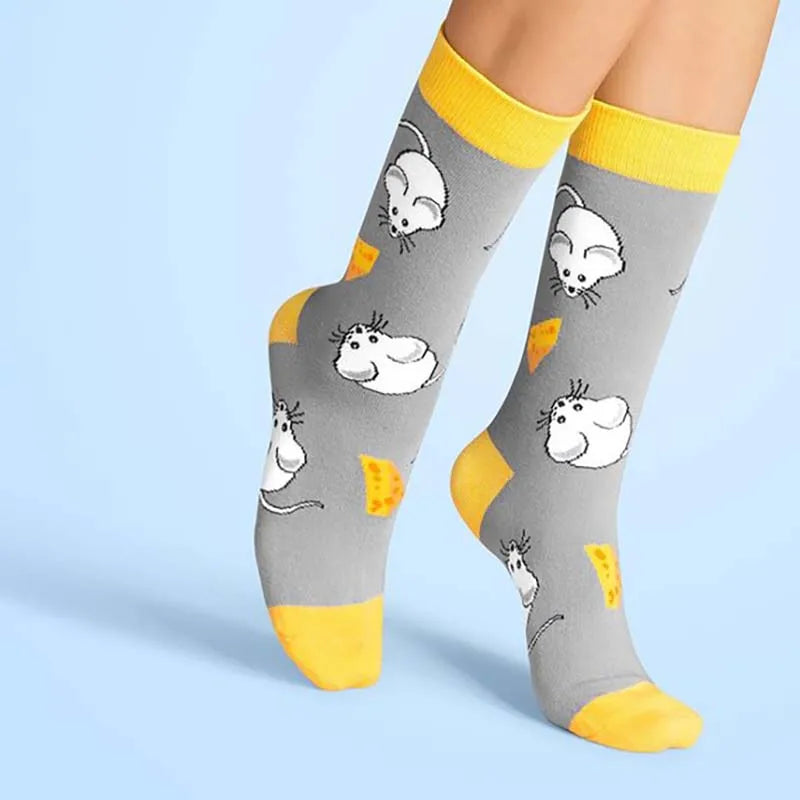 Fun Cartoon Cotton Crew Socks