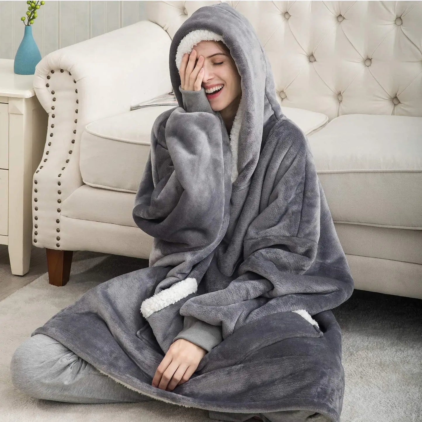 Hoodie Blanket Women Oversized Fleece Hoodie