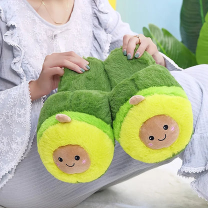 Cute avocado cotton slippers