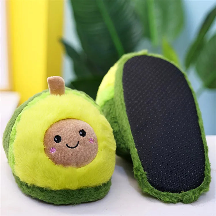 Cute avocado cotton slippers