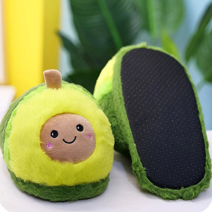 Cute avocado cotton slippers