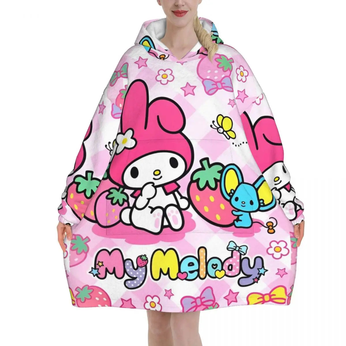 My Melody And Kuromi Blanket Hoodie