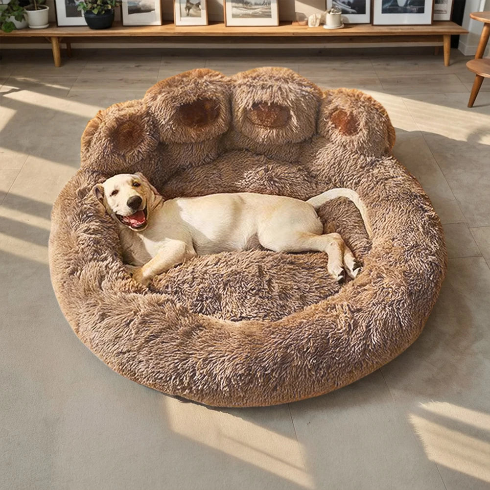 Luxury Dog Bed Paw Shape Plush Dog Mat Bed