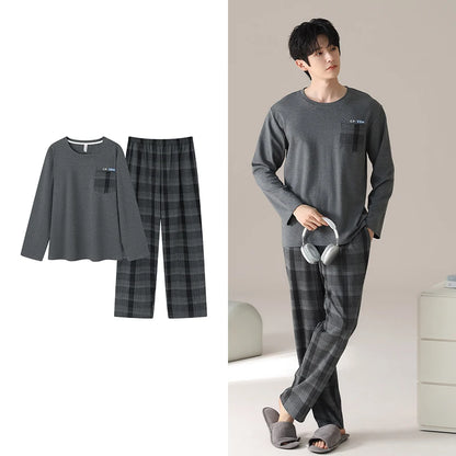 Men's Plaid Cotton Pajama Set