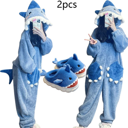 Cute Shark Onesie with Slippers