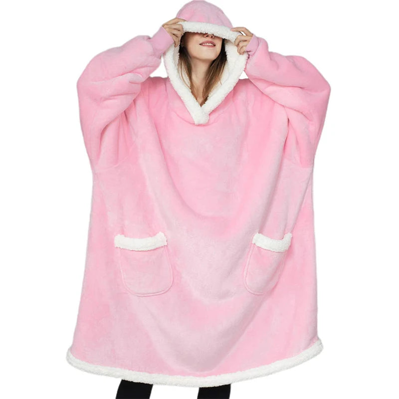 Hoodie Blanket Women Oversized Fleece Hoodie