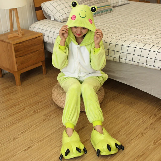 Frog Costume Flannel Onesie Adults Pijama