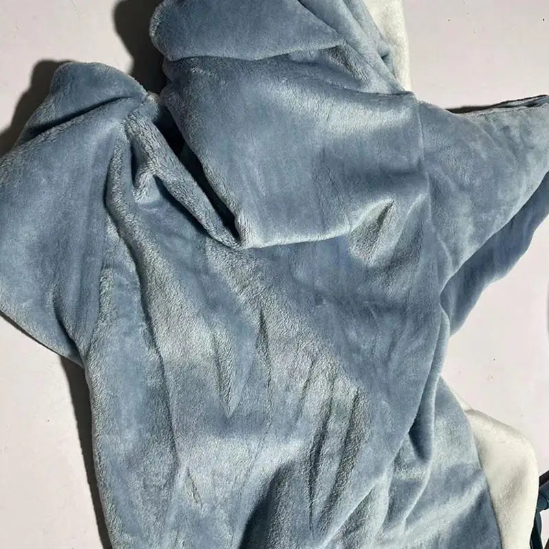 Kawaii Shark Blanket Flannel Wearable Blanket Hoodie