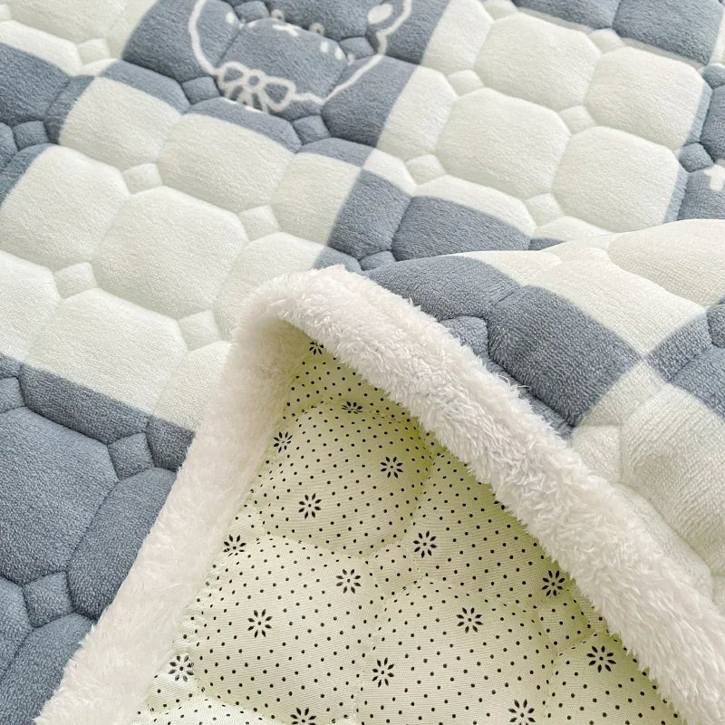 Soft Quilted Velvet Mattress Topper