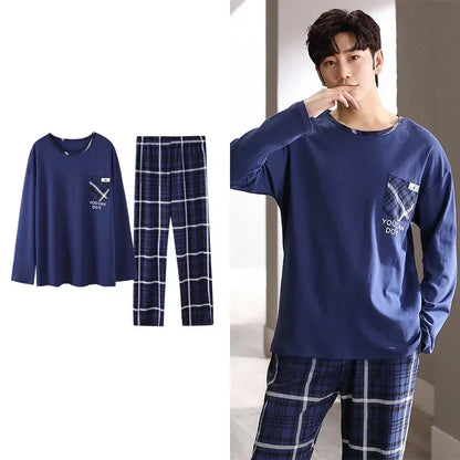 Men's Plaid Cotton Pajama Set