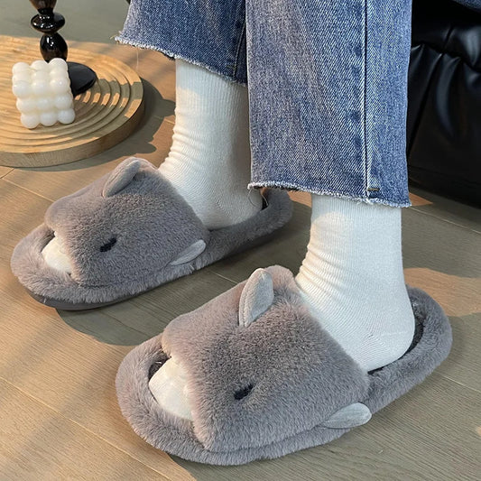 Shevalues Cartoon Plush Shark Slippers