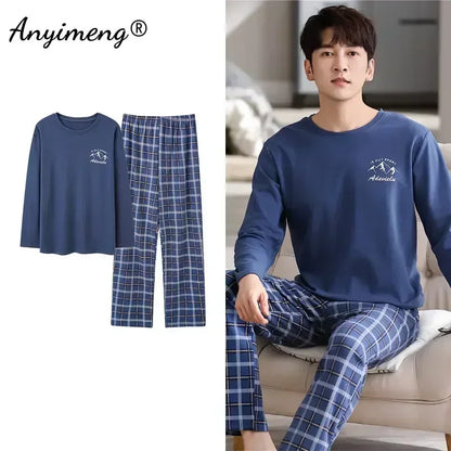 Men's Plaid Cotton Pajama Set