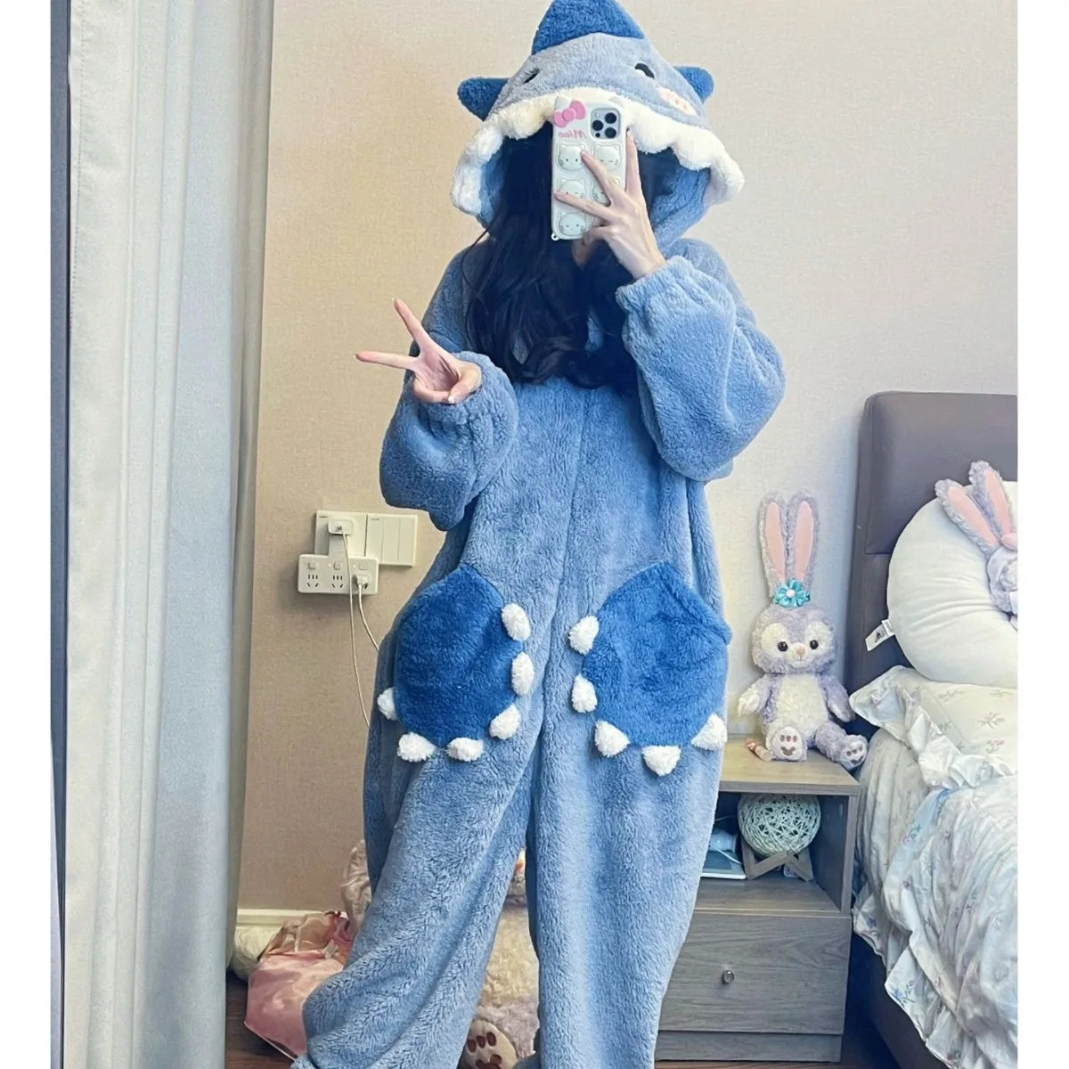 Cute Shark Onesie with Slippers