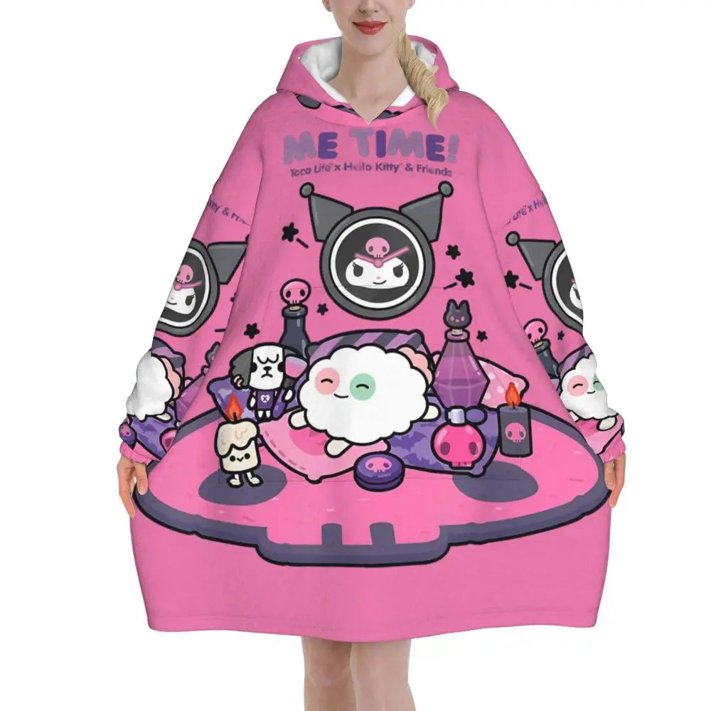 My Melody And Kuromi Blanket Hoodie