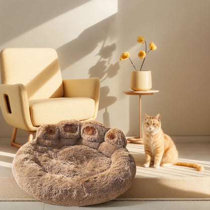 Luxury Dog Bed Paw Shape Plush Dog Mat Bed