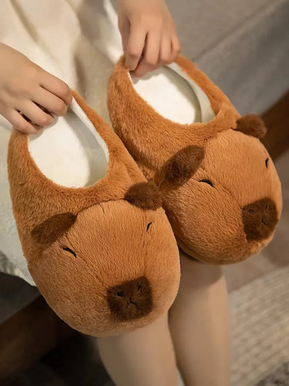 Cute Cartoon Capybara Cotton Slippers