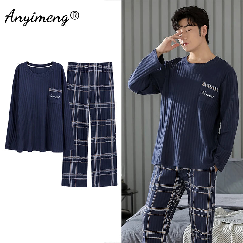 Men's Plaid Cotton Pajama Set