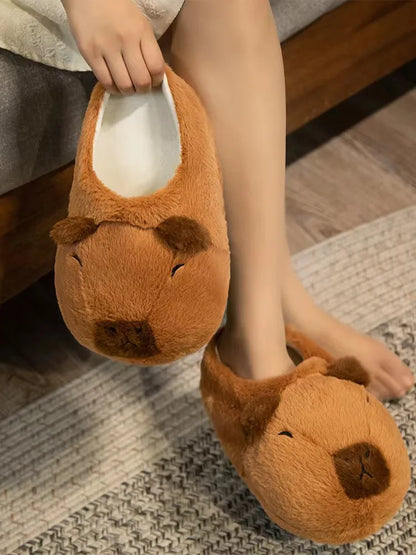 Cute Cartoon Capybara Cotton Slippers