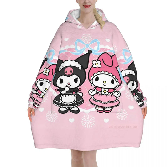 My Melody And Kuromi Blanket Hoodie