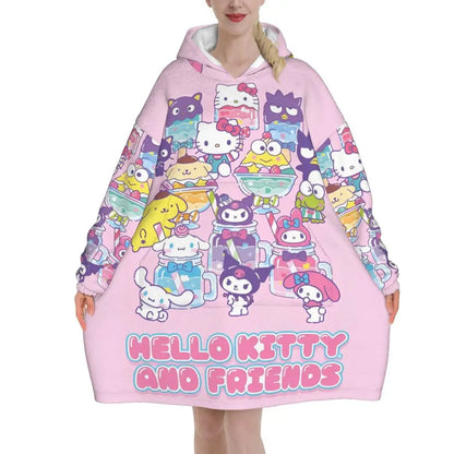 My Melody And Kuromi Blanket Hoodie