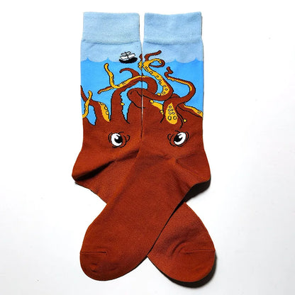 Cartoon-Themed Funny Crew Socks