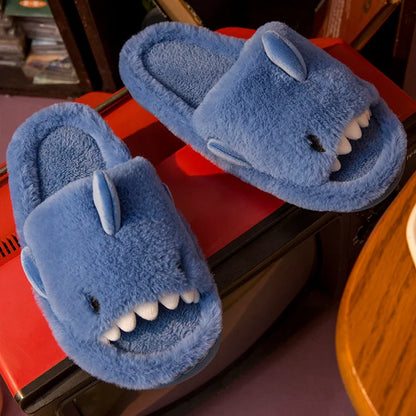 Shevalues Cartoon Plush Shark Slippers