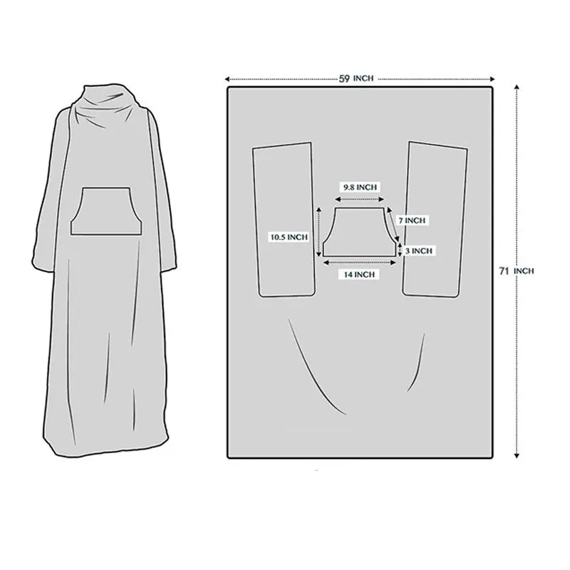 Wearable Blanket with Sleeves