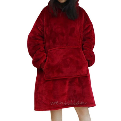 Hoodie Blanket Women Oversized Fleece Hoodie