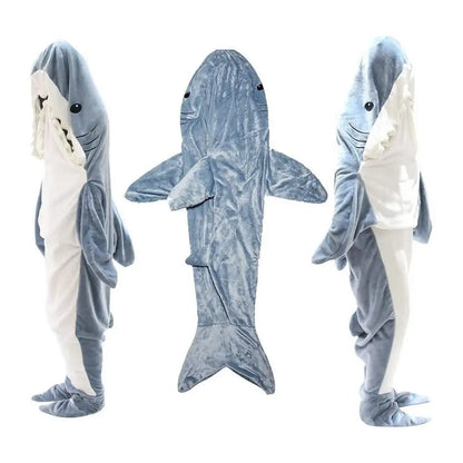 Kawaii Shark Blanket Flannel Wearable Blanket Hoodie