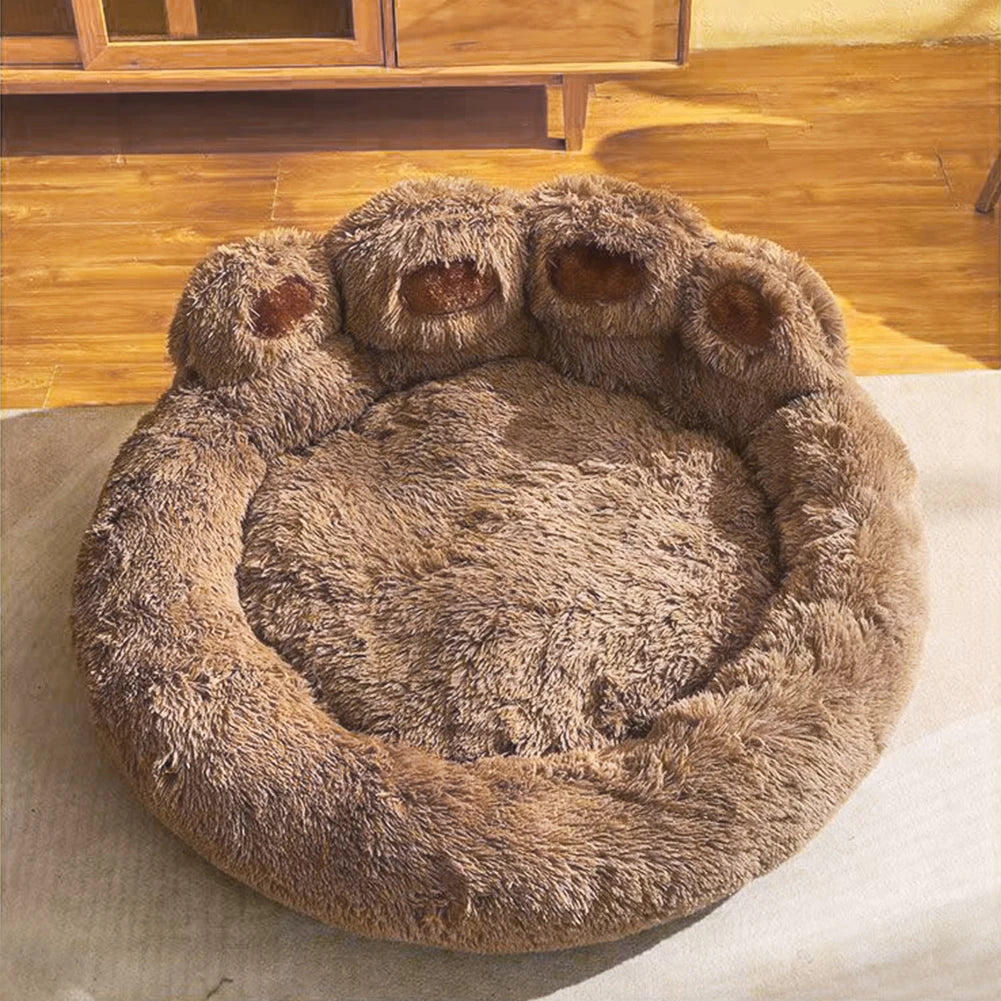 Luxury Dog Bed Paw Shape Plush Dog Mat Bed