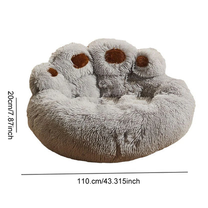 Luxury Dog Bed Paw Shape Plush Dog Mat Bed