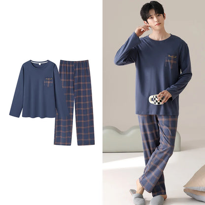 Men's Plaid Cotton Pajama Set