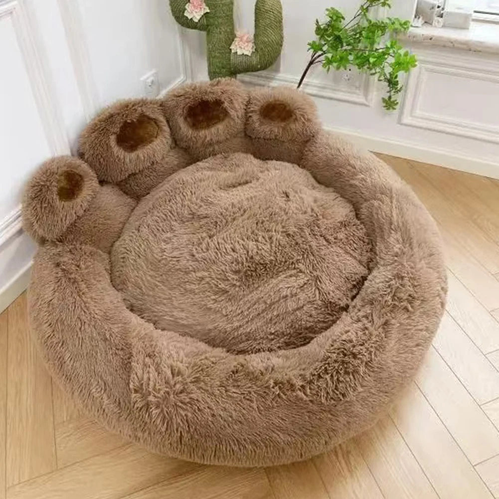 Luxury Dog Bed Paw Shape Plush Dog Mat Bed