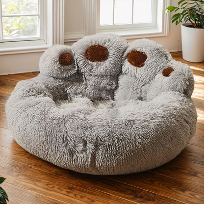 Luxury Dog Bed Paw Shape Plush Dog Mat Bed