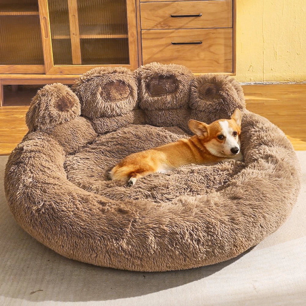 Luxury Dog Bed Paw Shape Plush Dog Mat Bed