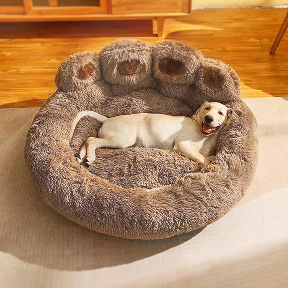 Luxury Dog Bed Paw Shape Plush Dog Mat Bed