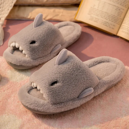 Shevalues Cartoon Plush Shark Slippers