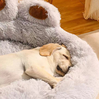 Luxury Dog Bed Paw Shape Plush Dog Mat Bed