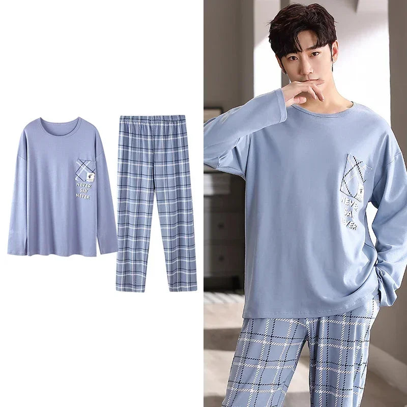 Men's Plaid Cotton Pajama Set