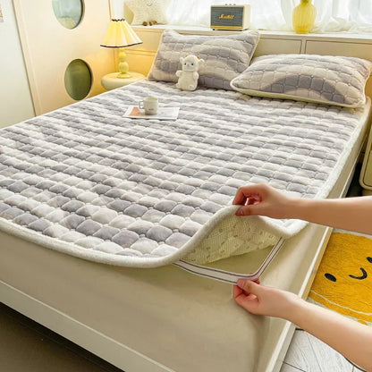 Soft Quilted Velvet Mattress Topper