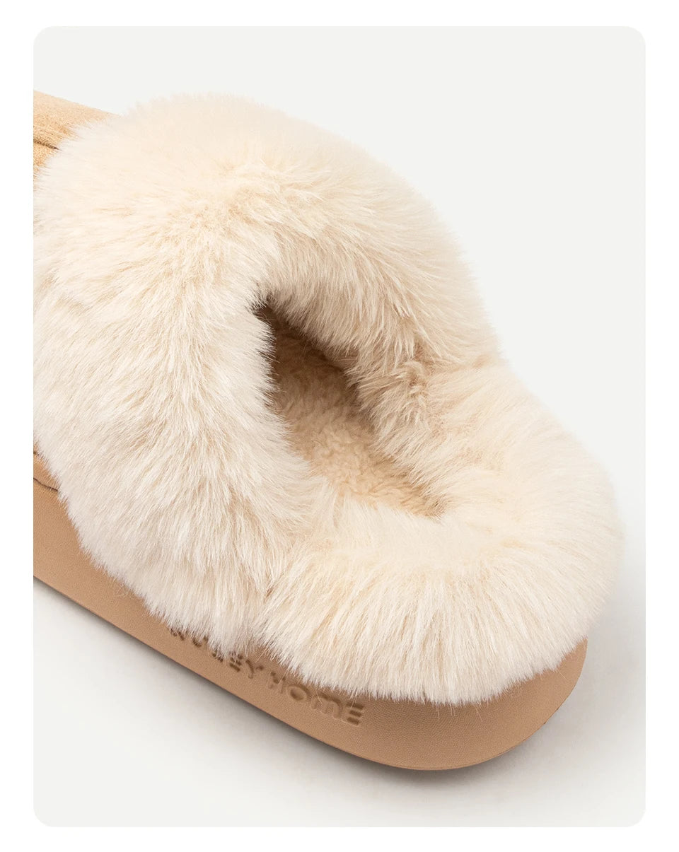 Queeyhome Winter Women Flat-Bottomed Plush