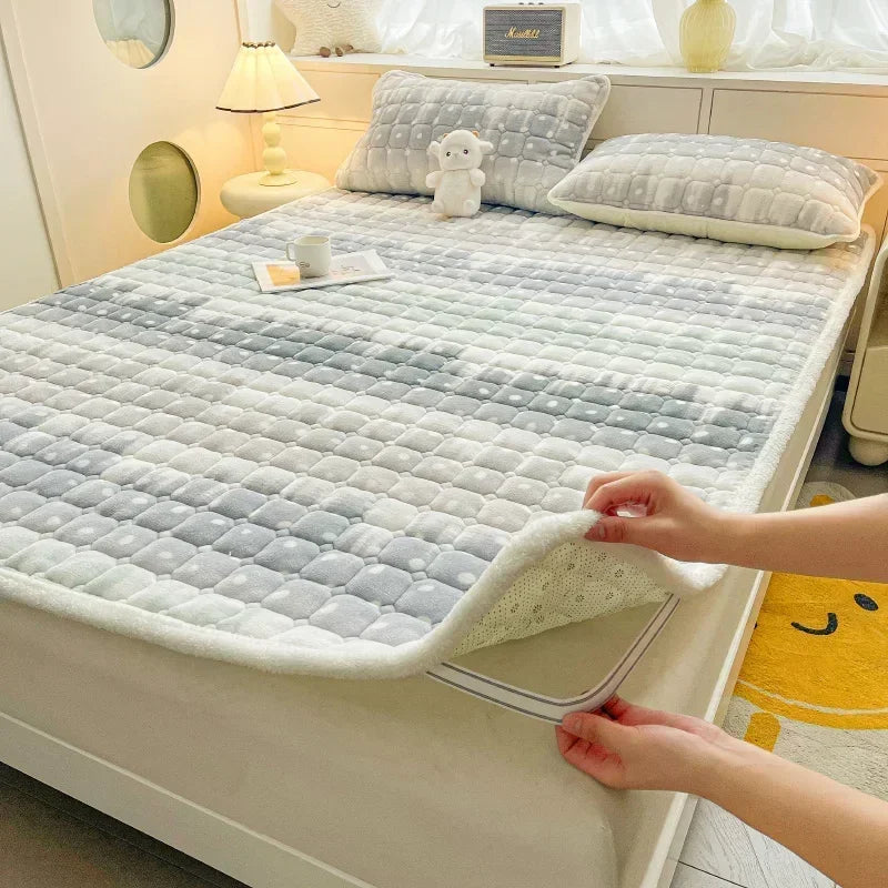 Soft Quilted Velvet Mattress Topper