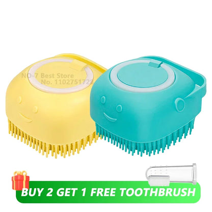 Pet Bathing Brush with Shampoo Dispenser