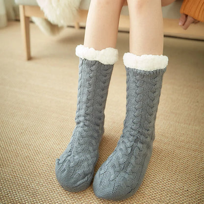 Winter Plush Anti non slip Grip Soft  Floor Sock