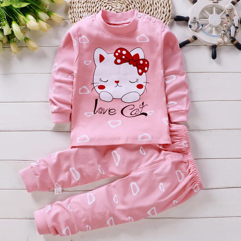 Kids’ Cartoon Cotton Pajama Set