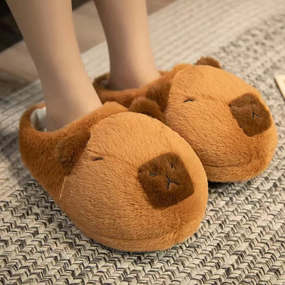 Cute Cartoon Capybara Cotton Slippers